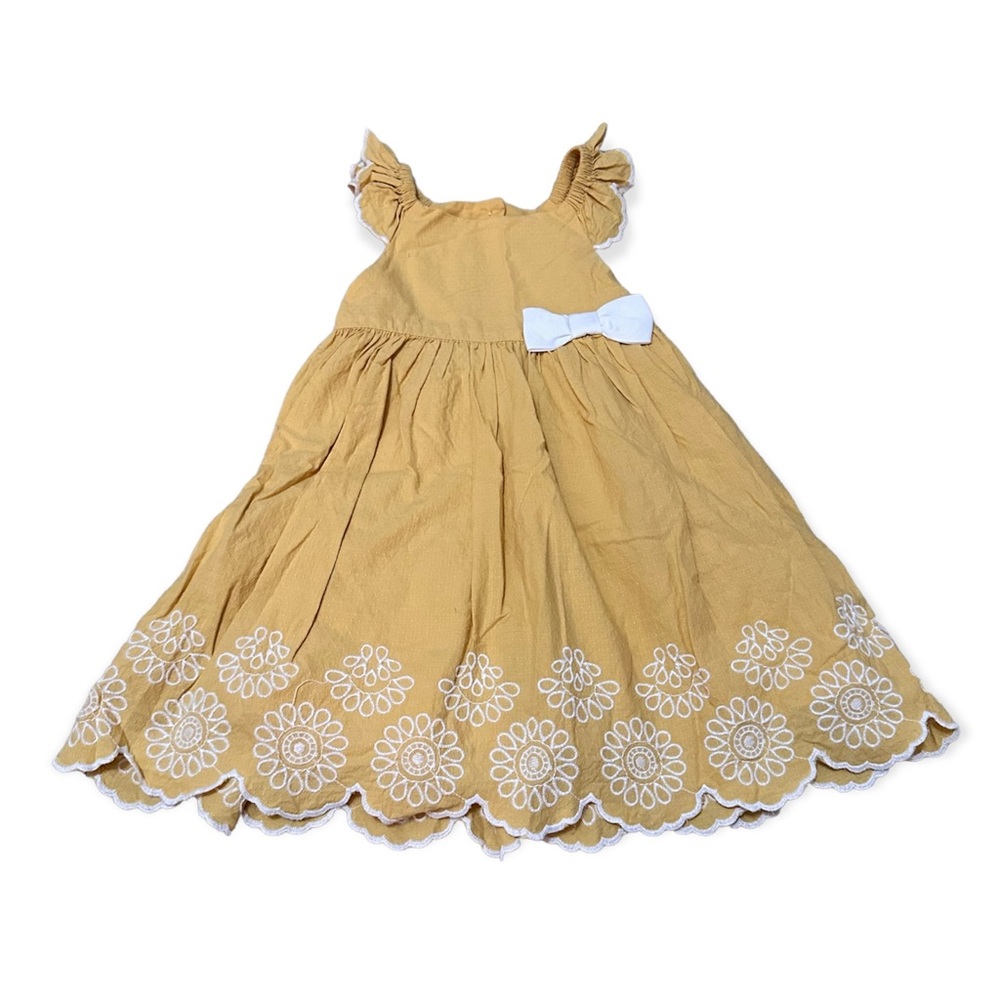 Tahari Yellow Scalloped Dress - Picture 1 of 7